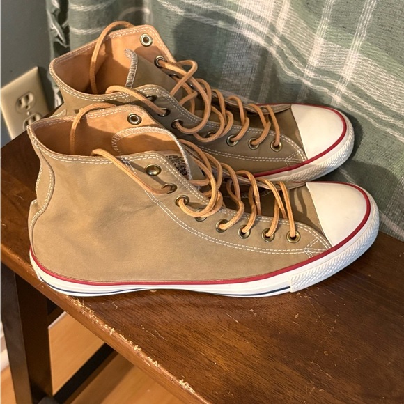 Converse khaki peached canvas all star high tops men’s 9.5 - Picture 4 of 8